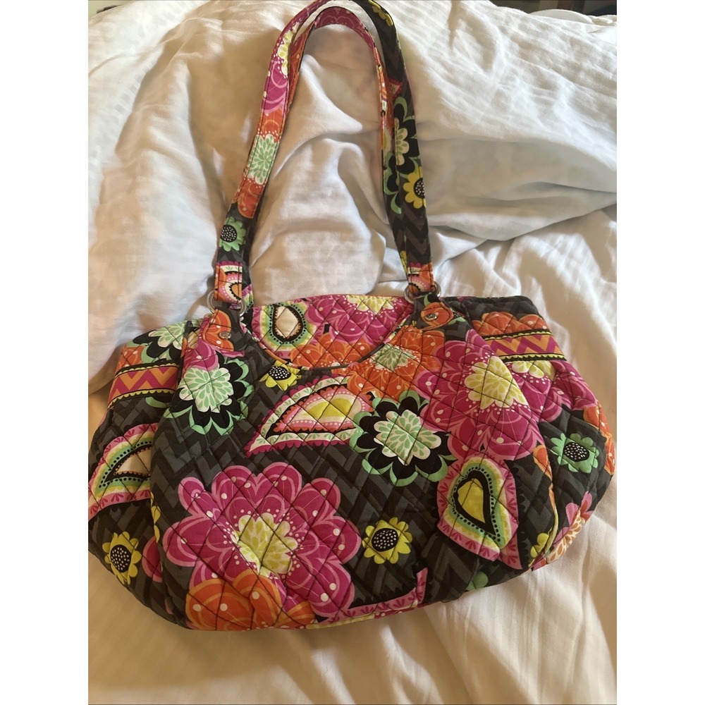 Vera Bradley shoulder bag featuring the retired "Ziggy Zinnia" floral pattern